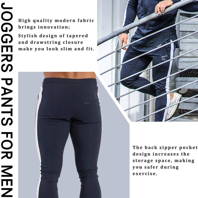 PIDOGYM Men's Track Pants,Slim Fit Athletic Sweatpants Joggers Trousers with Zipper Pockets - Image 5